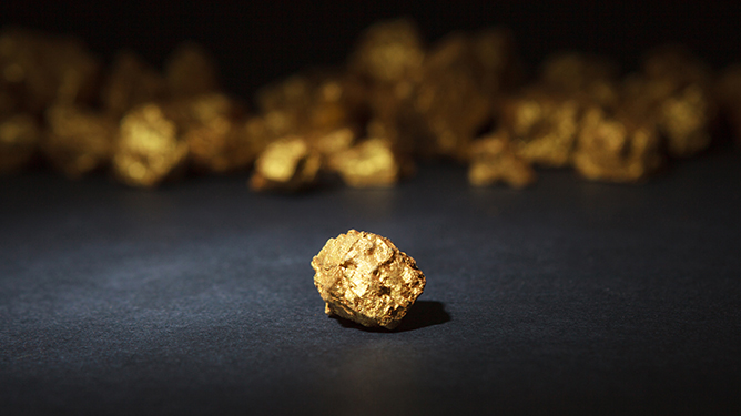 Gold in a precious-metals refining setting